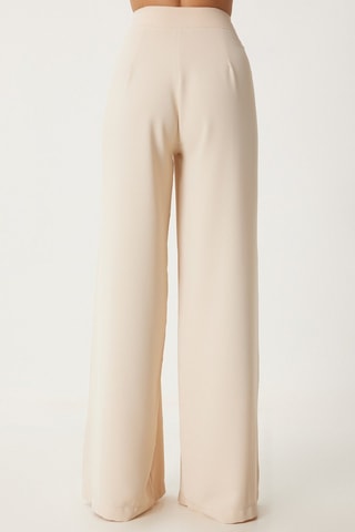 Pantalon palazzo taille haute - Ecru