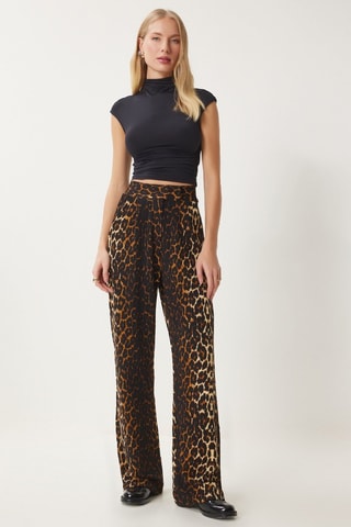 Pantalon regular - Noir et écru