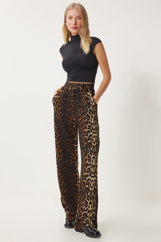 Pantalon regular - Noir et écru