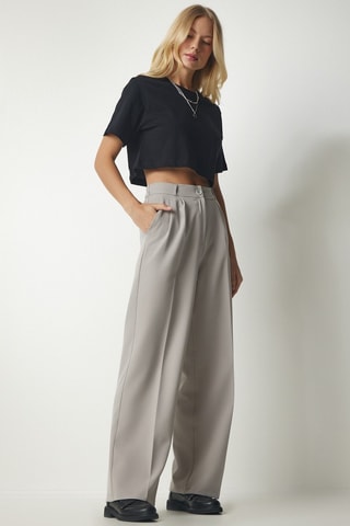 Pantalon palazzo - Gris