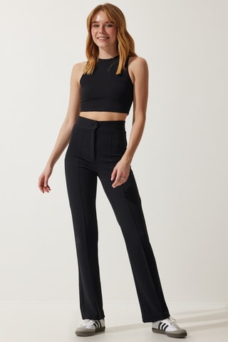 Pantalon taille haute - Noir