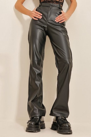Pantalon taille haute - Noir