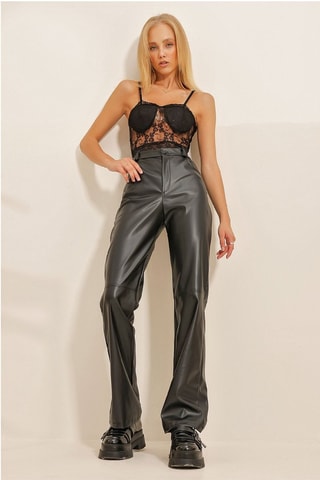 Pantalon taille haute - Noir