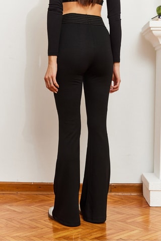 Pantalon flare taille haute - Noir