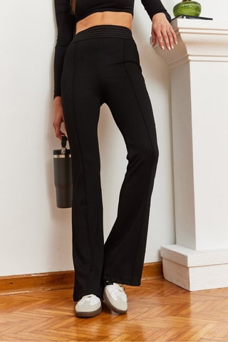 Pantalon flare taille haute - Noir