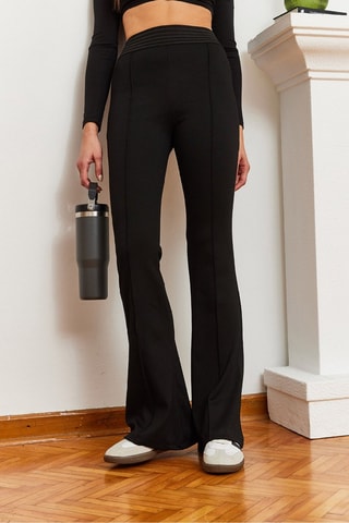 Pantalon flare taille haute - Noir