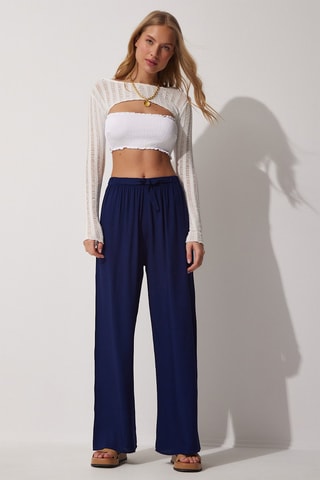 Pantalon palazzo - Bleu marine