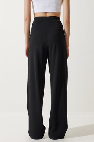 Pantalon palazzo taille haute - Noir