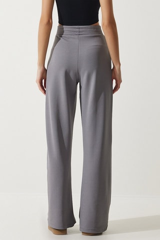 Pantalon palazzo taille haute - Gris