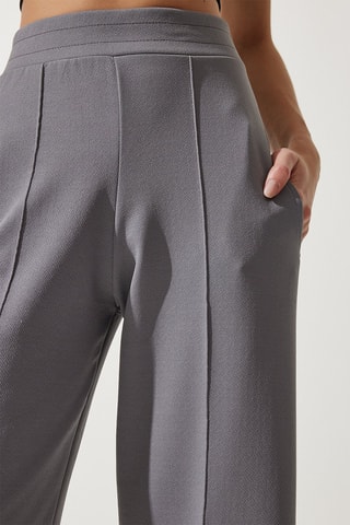Pantalon palazzo taille haute - Gris