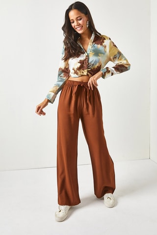 Pantalon palazzo - Marron