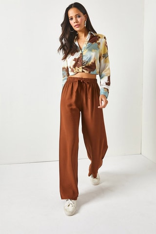 Pantalon palazzo - Marron