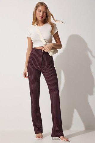 Pantalon taille haute - Bordeaux