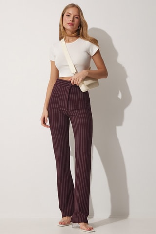 Pantalon taille haute - Bordeaux