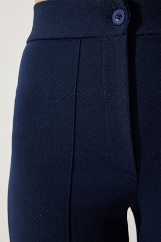 Pantalon taille haute - Bleu marine