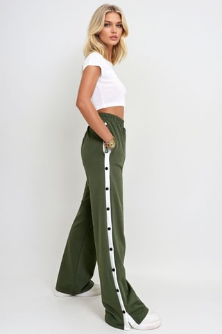 Pantalon wide legs taille haute - Kaki