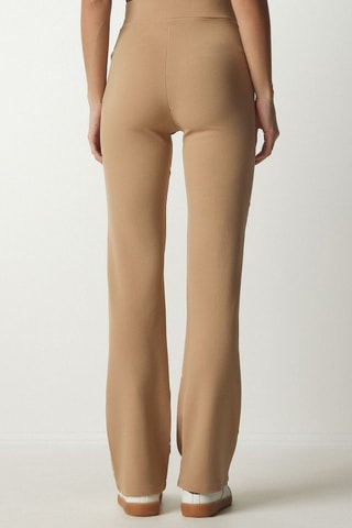 Pantalon taille haute - Camel