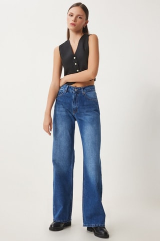 Jean wide legs - Bleu marine