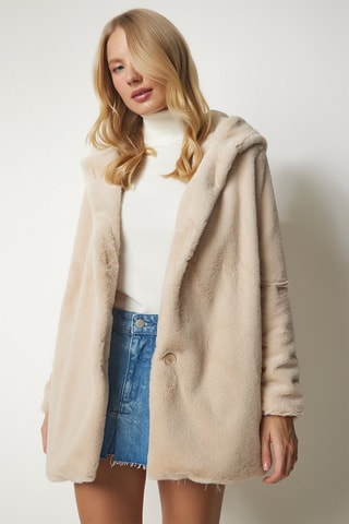 Manteau à capuche - Beige