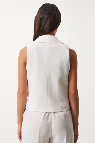 Veste sans manches et pantalon - Écru