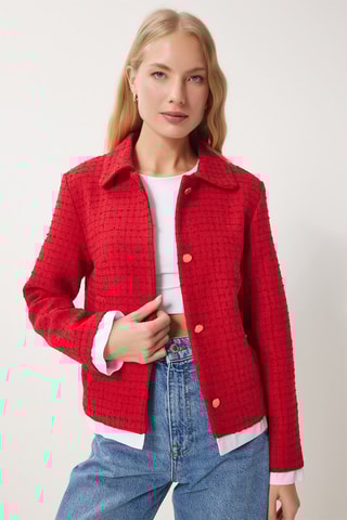 Veste en tweed - Rouge