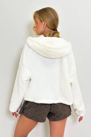 Veste regular à capuche - Ecru