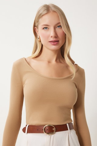 2 tops regular - Marron et beige