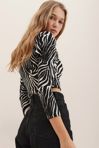 Top slim - Ecru et noir