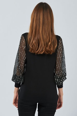 Top bi-matière - Noir