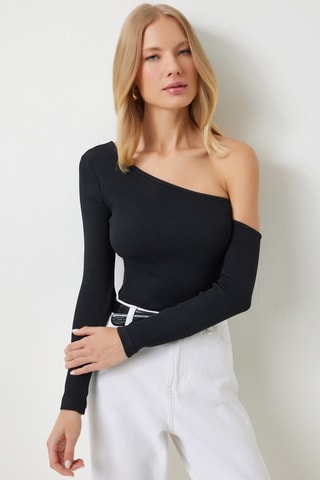 Top asymétrique - Noir