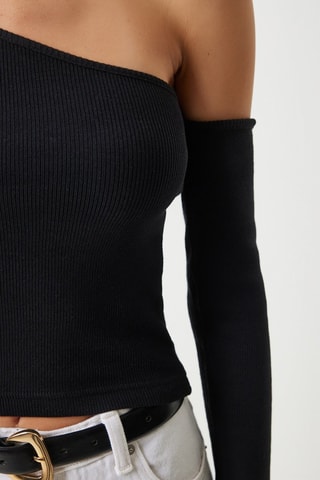 Top asymétrique - Noir