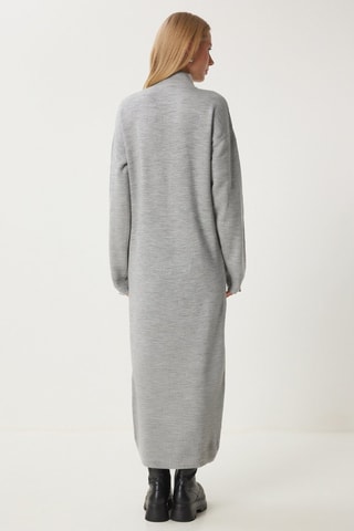 Robe pull regular en laine - Gris