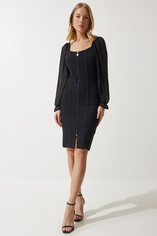 Robe fourreau regular - Noir