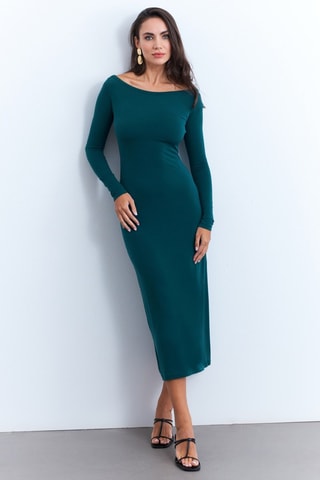 Robe longue regular - Vert émeraude