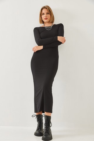Robe longue regular - Noir