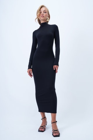 Robe longue regular - Noir