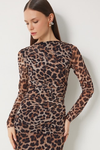 Robe fourreau - Marron