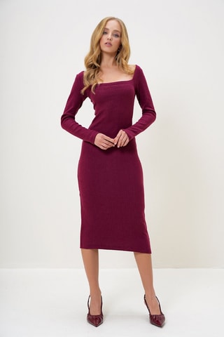 Robe fourreau - Bordeaux