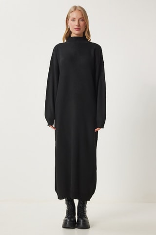 Robe pull en laine - Noir