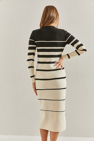 Robe longue regular - Noir et blanc
