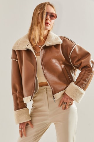 Blouson aviateur regular - Marron