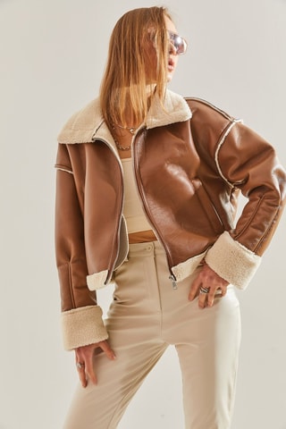 Blouson aviateur regular - Marron