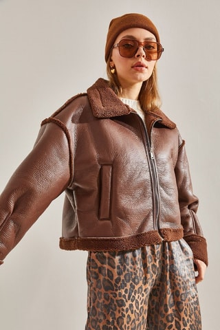 Blouson aviateur regular - Marron