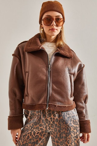 Blouson aviateur regular - Marron