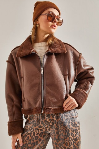 Blouson aviateur regular - Marron