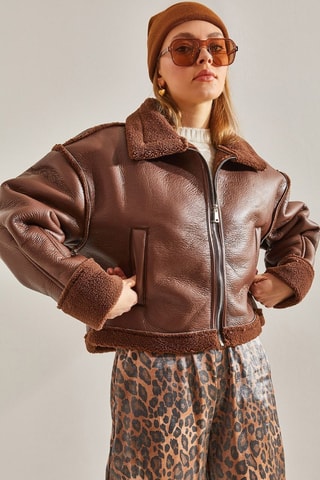 Blouson aviateur regular - Marron