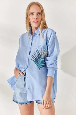 Chemisier oversize - Bleu