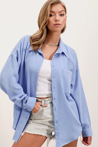 Chemisier oversize - Bleu