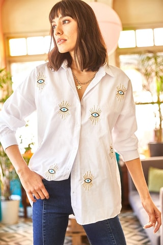 Chemisier relaxed - Blanc