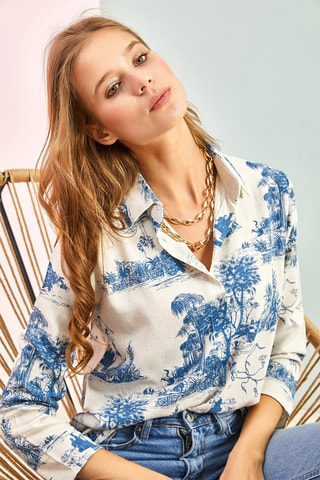 Chemisier en lin - Blanc